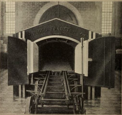 Bradford Crematorium retort with doors open 1889