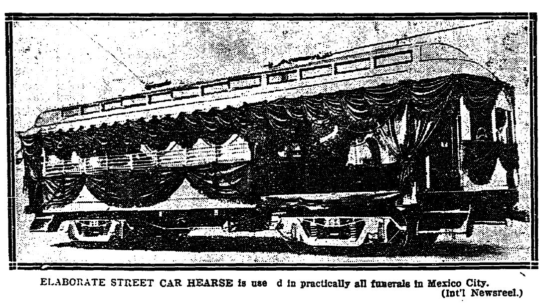 elaborate street car hearse mexico city 1923
